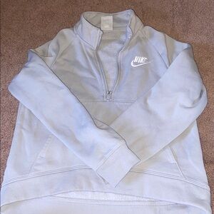 Nike Gray/Blue Quarter-Zip Pullover Girls